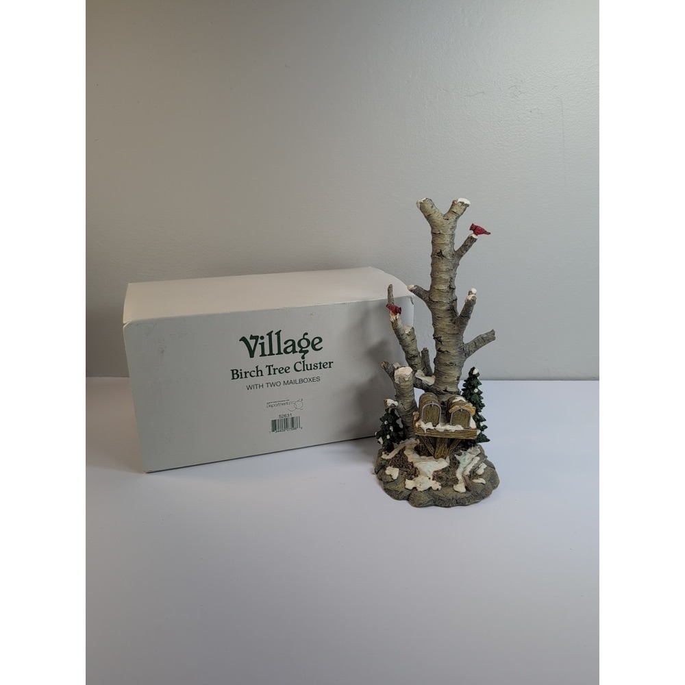 Dept‎ 56 Village Birch Tree Cluster with Two Mailboxes #52631 EUC